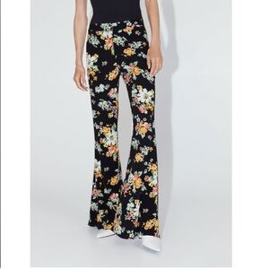 Zara Flowy Floral Flared Pants